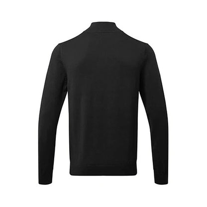 Black - Side - Asquith & Fox Mens Cotton Blend Zip Sweatshirt