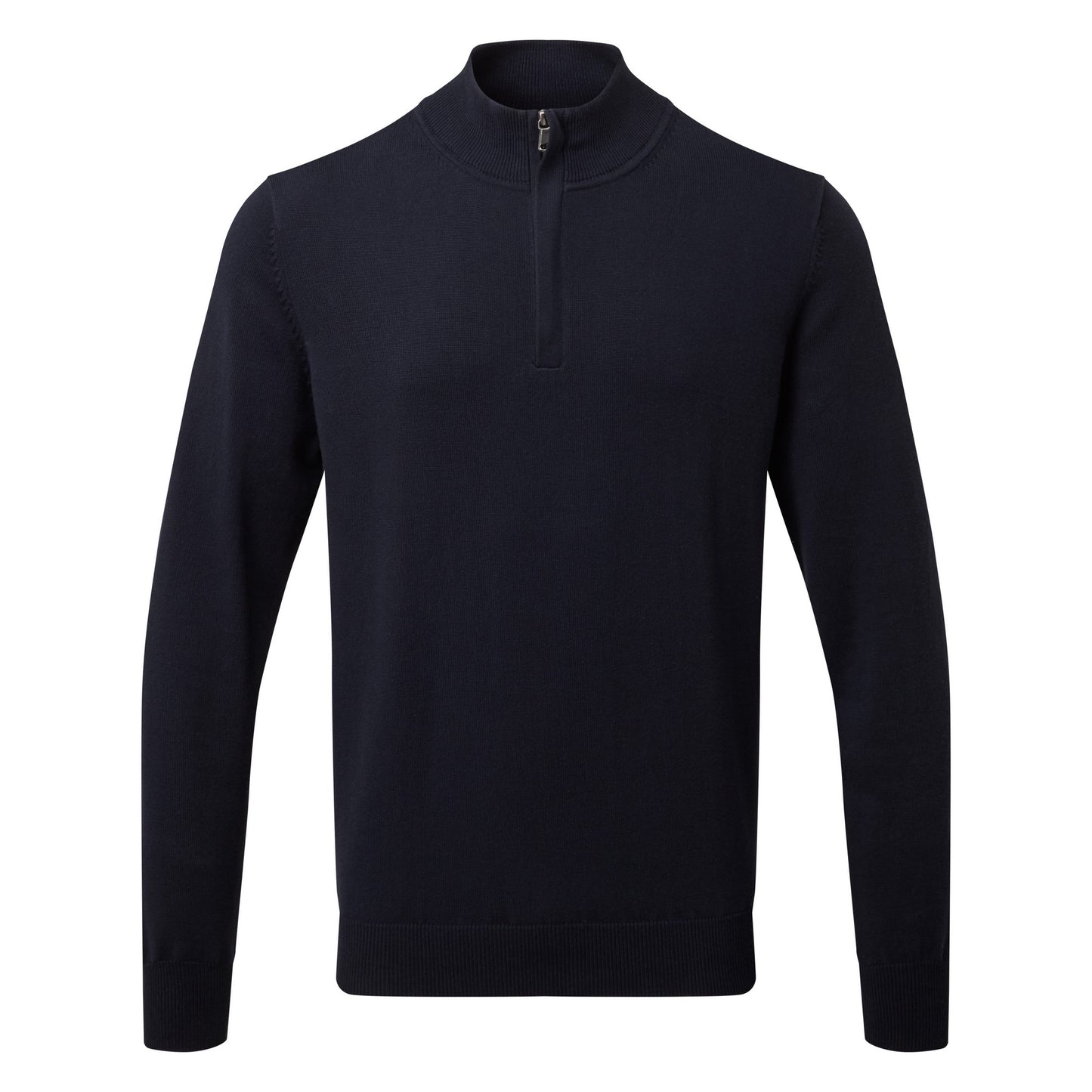 French Navy - Front - Asquith & Fox Mens Cotton Blend Zip Sweatshirt