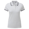 White-Navy - Front - Asquith & Fox Womens-Ladies Classic Fit Tipped Polo