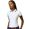White-Navy - Back - Asquith & Fox Womens-Ladies Classic Fit Tipped Polo
