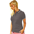 Charcoal-White - Back - Asquith & Fox Womens-Ladies Classic Fit Tipped Polo
