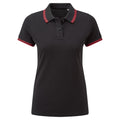 Black-Red - Front - Asquith & Fox Womens-Ladies Classic Fit Tipped Polo
