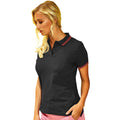 Black-Red - Back - Asquith & Fox Womens-Ladies Classic Fit Tipped Polo
