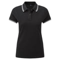 Black-White - Front - Asquith & Fox Womens-Ladies Classic Fit Tipped Polo