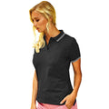 Black-White - Back - Asquith & Fox Womens-Ladies Classic Fit Tipped Polo