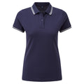 Navy-White - Front - Asquith & Fox Womens-Ladies Classic Fit Tipped Polo