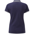 Navy-White - Back - Asquith & Fox Womens-Ladies Classic Fit Tipped Polo