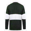 Bottle Green-White - Back - Front Row Adults Unisex Panelled Tag Free Rugby Shirt