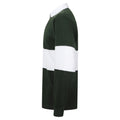 Bottle Green-White - Side - Front Row Adults Unisex Panelled Tag Free Rugby Shirt