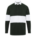 Bottle Green-White - Front - Front Row Adults Unisex Panelled Tag Free Rugby Shirt