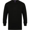 Black - Front - Henbury Mens Crew Neck 12 Gauge Fine Knit Jumper - Sweatshirt