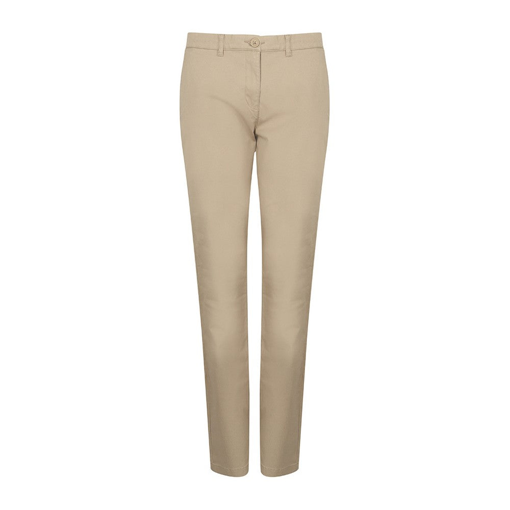 Stone - Front - Henbury Womens-Ladies Stretch Chinos