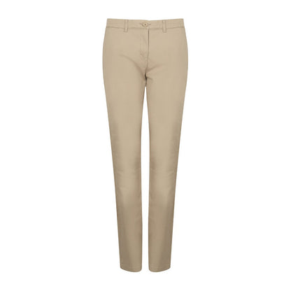 Stone - Front - Henbury Womens-Ladies Stretch Chinos