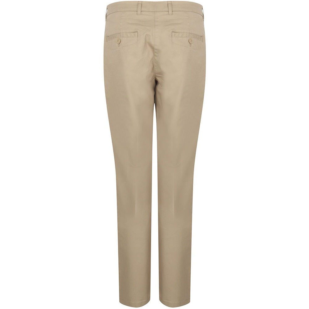 Stone - Back - Henbury Womens-Ladies Stretch Chinos