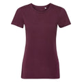 Burgundy - Front - Russell Womens-Ladies Authentic Pure Organic Tee