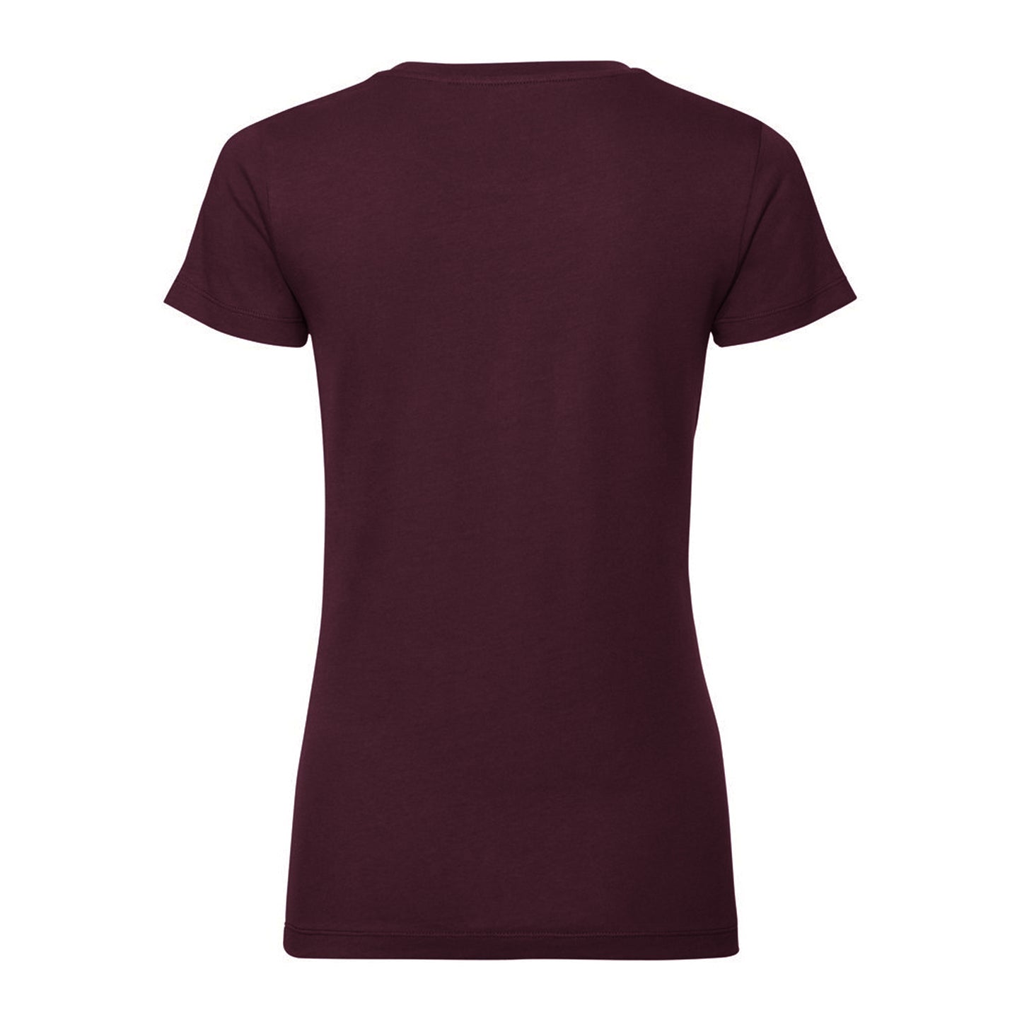 Burgundy - Back - Russell Womens-Ladies Authentic Pure Organic Tee