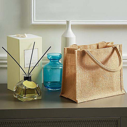 Natural Gold - Back - Westford Mill Shimmer Jute Mini Gift Bag (Pack of 2)