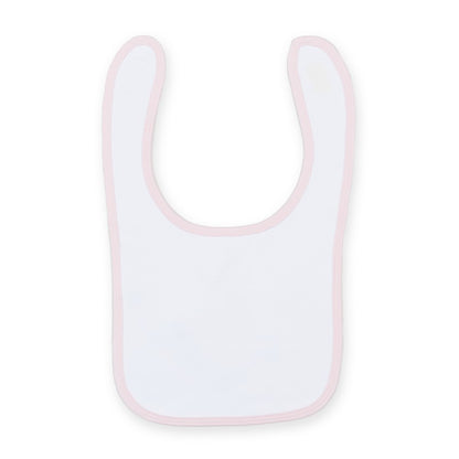 White- Pale Pink - Front - Larkwood Baby Unisex Plain & Contrast Bib (Pack of 2)