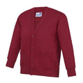 Burgundy - Front - AWDis Academy Childrens-Kids Button Up School Cardigan (Pack of 2)