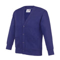Purple - Front - AWDis Academy Childrens-Kids Button Up School Cardigan (Pack of 2)