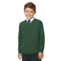 Green - Back - AWDis Academy Childrens-Kids Junior V Neck School Jumper-Sweatshirt (Pack of 2)