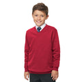 Red - Back - AWDis Academy Childrens-Kids Junior V Neck School Jumper-Sweatshirt (Pack of 2)