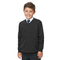 Black - Back - AWDis Academy Childrens-Kids Junior V Neck School Jumper-Sweatshirt (Pack of 2)