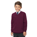 Burgundy - Back - AWDis Academy Childrens-Kids Junior V Neck School Jumper-Sweatshirt (Pack of 2)