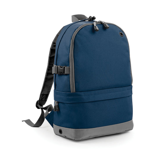French Navy - Front - BagBase Backpack - Rucksack Bag (18 Litres Laptop Up To 15.6 Inch) (Pack of 2)