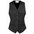 Black - Front - Premier Womens-Ladies Hospitality Waistcoat - Catering - Barwear (Pack of 2)