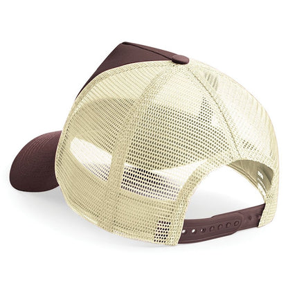 Chocolate-Caramel - Back - Beechfield Mens Half Mesh Trucker Cap - Headwear (Pack of 2)