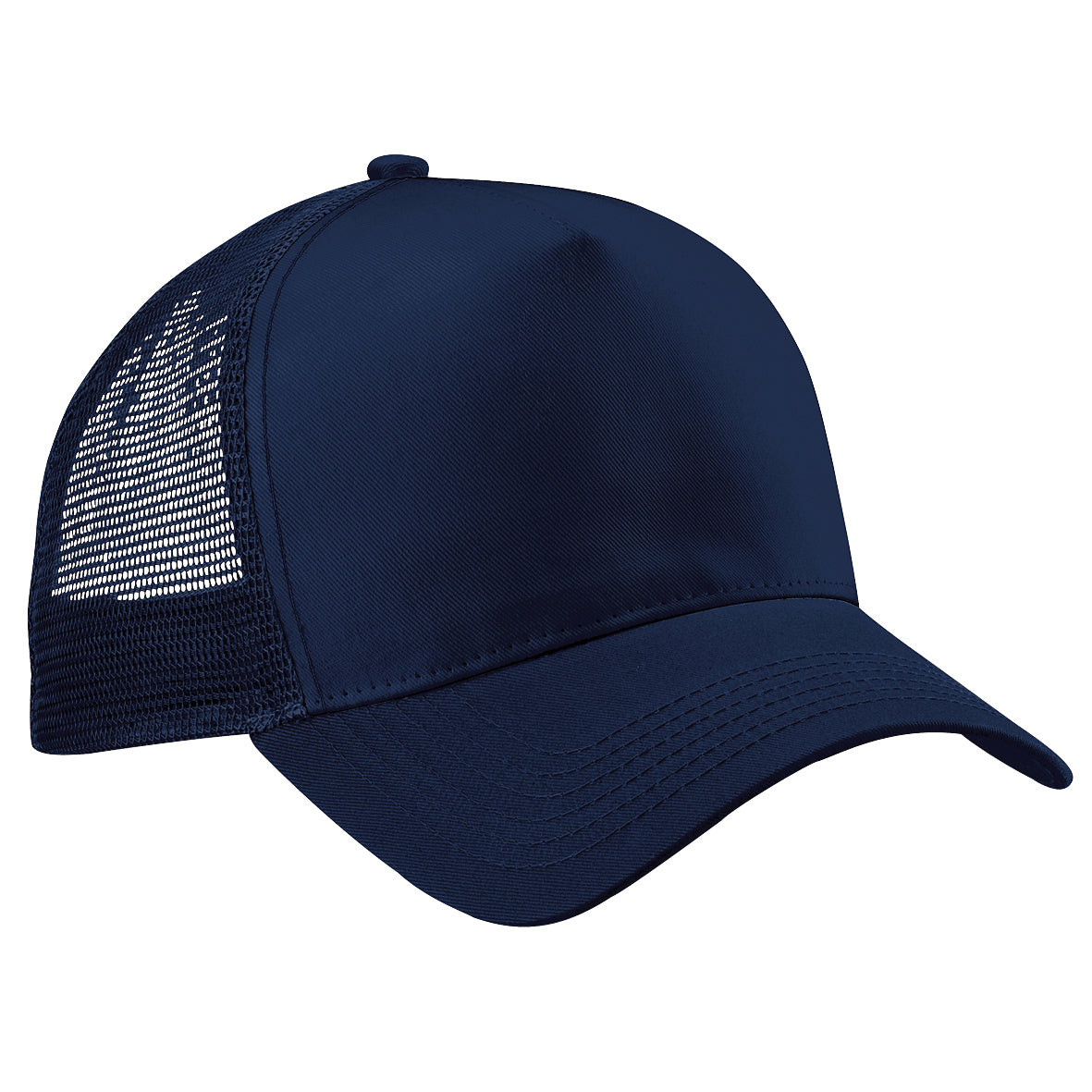 French Navy-French Navy - Front - Beechfield Mens Half Mesh Trucker Cap - Headwear (Pack of 2)