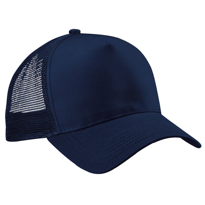 French Navy-French Navy - Front - Beechfield Mens Half Mesh Trucker Cap - Headwear (Pack of 2)