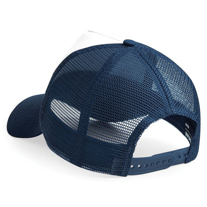 French Navy-White - Back - Beechfield Mens Half Mesh Trucker Cap - Headwear (Pack of 2)
