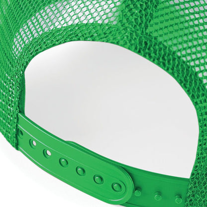 Pure Green-White - Side - Beechfield Mens Half Mesh Trucker Cap - Headwear (Pack of 2)