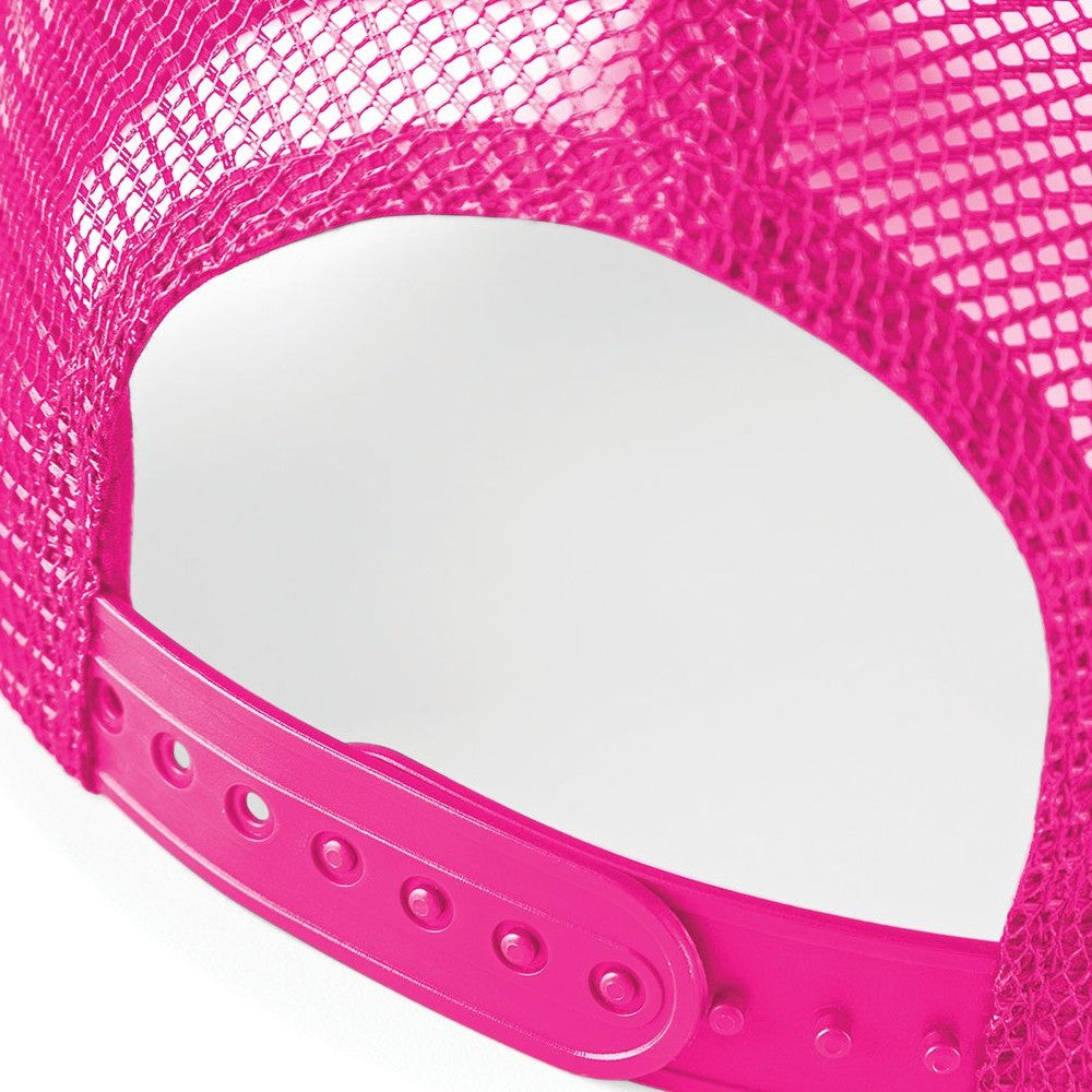 Black-Fuchsia - Side - Beechfield Mens Half Mesh Trucker Cap - Headwear (Pack of 2)