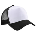 Black-White - Front - Beechfield Mens Half Mesh Trucker Cap - Headwear (Pack of 2)