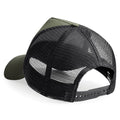 Olive Green-Black - Back - Beechfield Mens Half Mesh Trucker Cap - Headwear (Pack of 2)