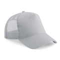 Light Grey- Light Grey - Front - Beechfield Mens Half Mesh Trucker Cap - Headwear (Pack of 2)