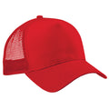 Classic Red-Classic Red - Front - Beechfield Mens Half Mesh Trucker Cap - Headwear (Pack of 2)