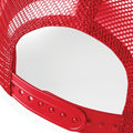 Classic Red-White - Side - Beechfield Mens Half Mesh Trucker Cap - Headwear (Pack of 2)