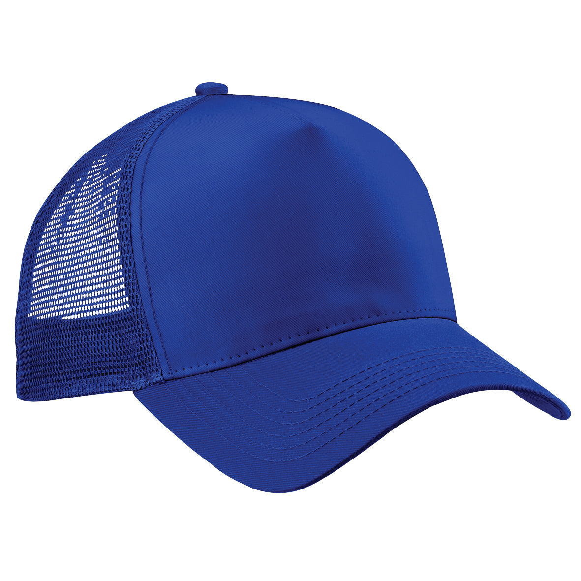 Bright Royal-Bright Royal - Front - Beechfield Mens Half Mesh Trucker Cap - Headwear (Pack of 2)