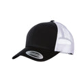 Black-White - Front - Yupoong Flexfit Retro Snapback Trucker Cap (Pack of 2)