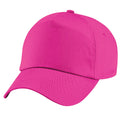 Fuchsia - Back - Beechfield Unisex Plain Original 5 Panel Baseball Cap (Pack of 2)