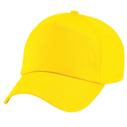 Yellow - Back - Beechfield Unisex Plain Original 5 Panel Baseball Cap (Pack of 2)