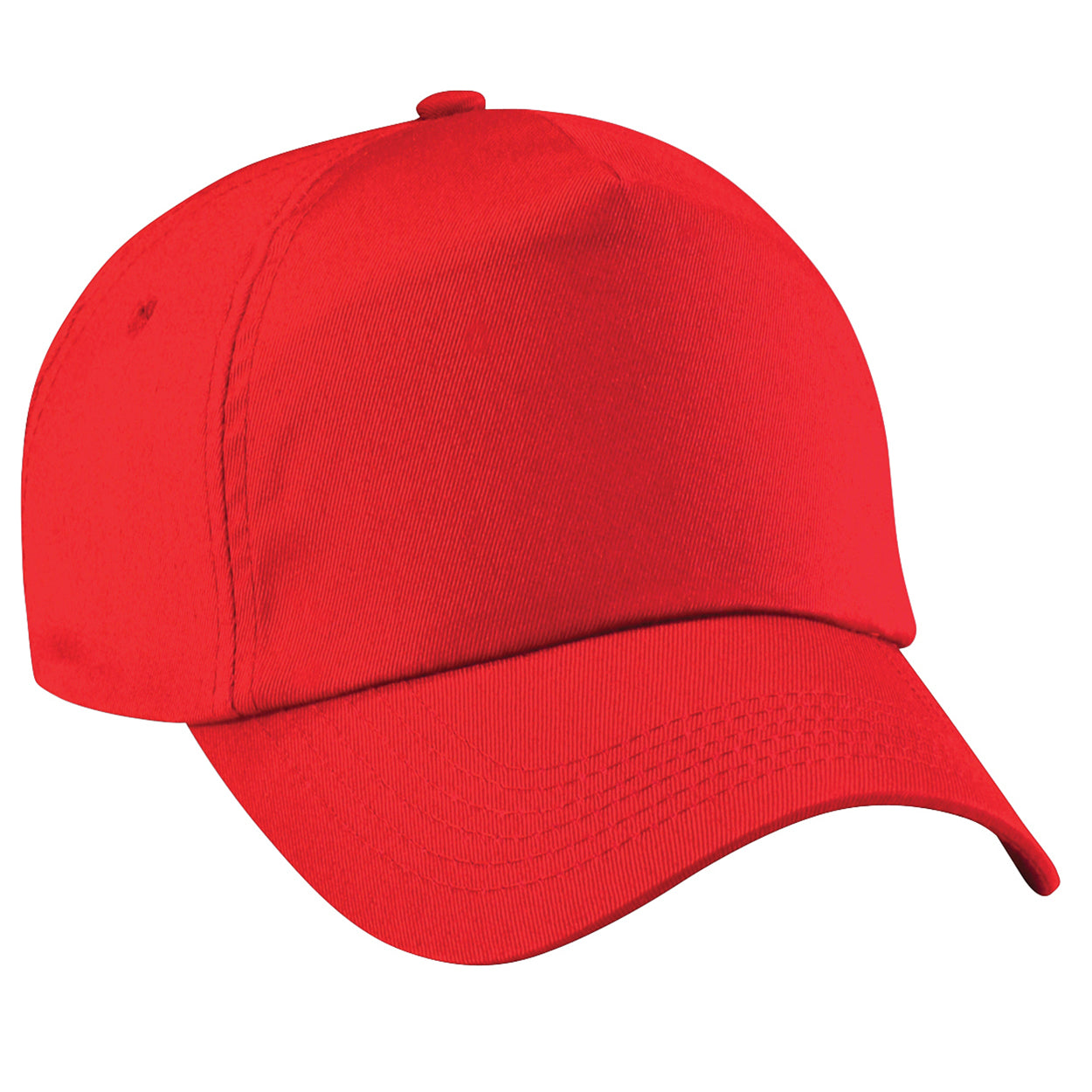 Bright Red - Front - Beechfield Unisex Plain Original 5 Panel Baseball Cap (Pack of 2)