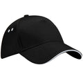 Black-Light Grey - Front - Beechfield Unisex Ultimate 5 Panel Contrast Baseball Cap With Sandwich Peak - Headwear (Pack of 2)