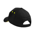 Black-Lime Green - Back - Beechfield Unisex Ultimate 5 Panel Contrast Baseball Cap With Sandwich Peak - Headwear (Pack of 2)