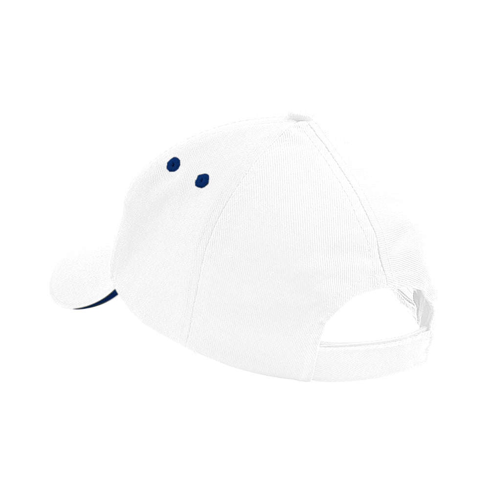 White-French Navy - Back - Beechfield Unisex Ultimate 5 Panel Contrast Baseball Cap With Sandwich Peak - Headwear (Pack of 2)
