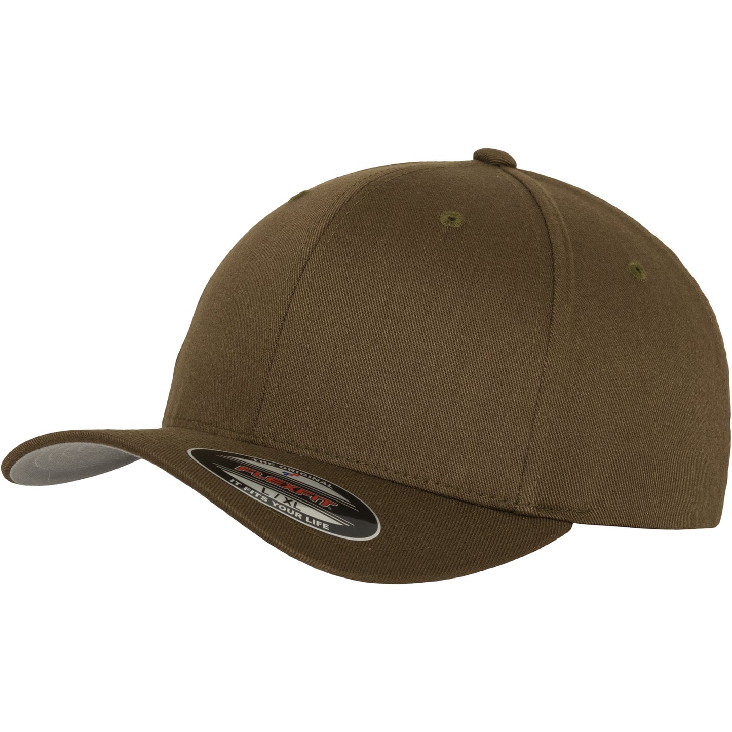 Olive - Front - Yupoong Mens Flexfit Fitted Baseball Cap (Pack of 2)